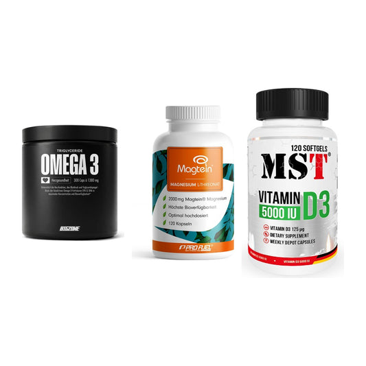Herz & Gefäße: Big Zone Omega 3 + ProFuel Magnesiu + MST Vitamin D3 – alle enthaltenen Artikel
