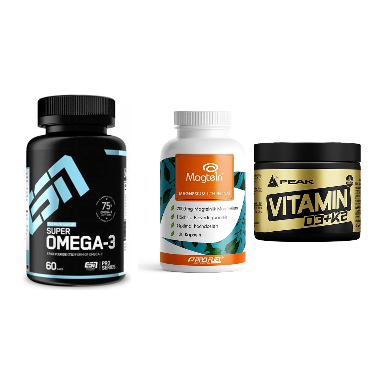 Herz & Gefäße: ESN Omega 3 + ProFuel Magnesiu + Peak Vitamin – alle enthaltenen Artikel