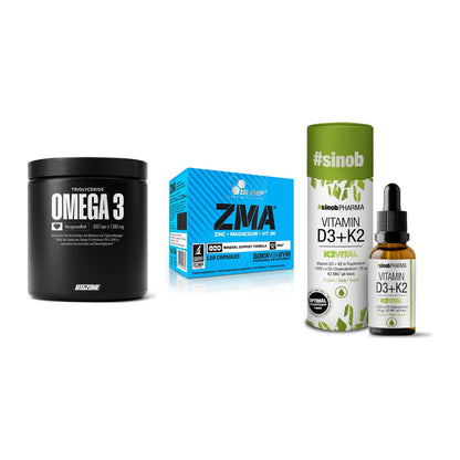 Herz & Gefäße: Big Zone Omega 3 + Olimp ZMA + Sinob Vitamin D3 – alle enthaltenen Artikel