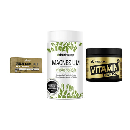 Herz & Gefäße: Olimp Omega 3 + Sinob Magnesium + Peak Vitamin – alle enthaltenen Artikel