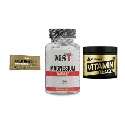 Herz & Gefäße: Olimp Omega 3 + MST Magnesium + Peak Vitamin – alle enthaltenen Artikel