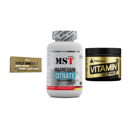 Herz & Gefäße: Olimp Omega 3 + MST Magnesium + Peak Vitamin – alle enthaltenen Artikel
