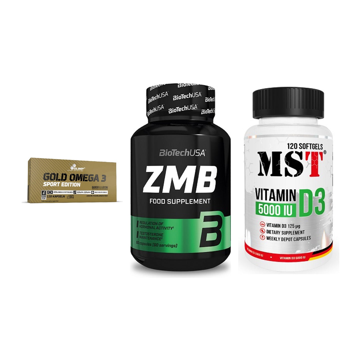 Herz & Gefäße: Olimp Omega 3 + BioTech ZMB + MST Vitamin D3 – alle enthaltenen Artikel