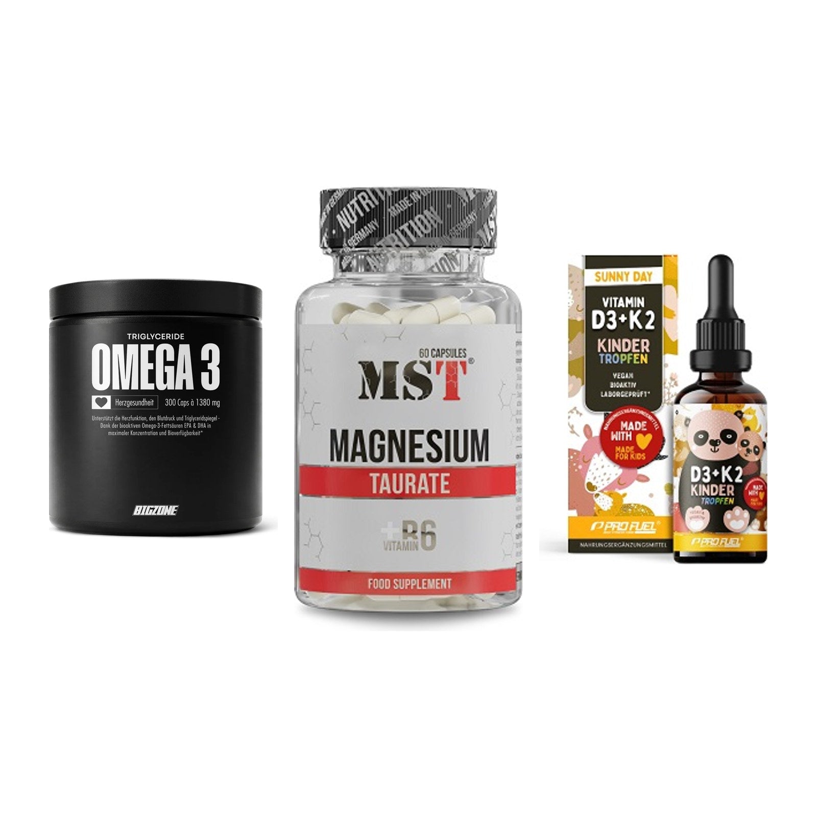 Herz & Gefäße: Big Zone Omega 3 + MST Magnesium + ProFuel VITAMIN – alle enthaltenen Artikel