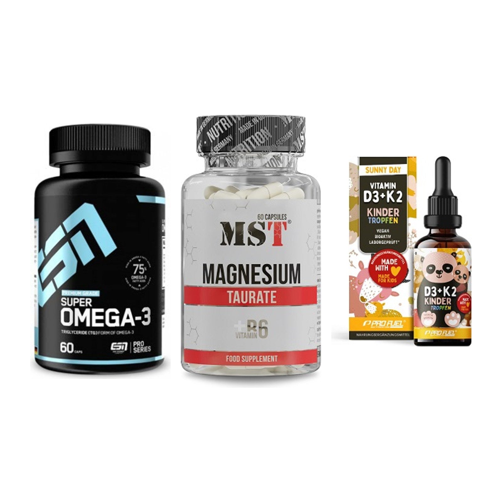 Herz & Gefäße: ESN Omega 3 + MST Magnesium + ProFuel VITAMIN – alle enthaltenen Artikel