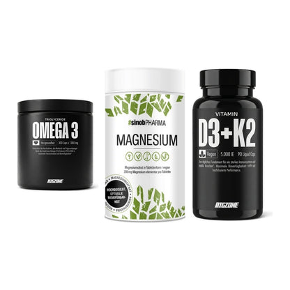 Herz & Gefäße: Big Zone Omega 3 + Sinob Magnesium + Big Zone Vitamin – alle enthaltenen Artikel
