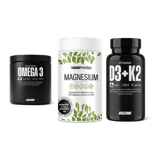 Herz & Gefäße: Big Zone Omega 3 + Sinob Magnesium + Big Zone Vitamin – alle enthaltenen Artikel