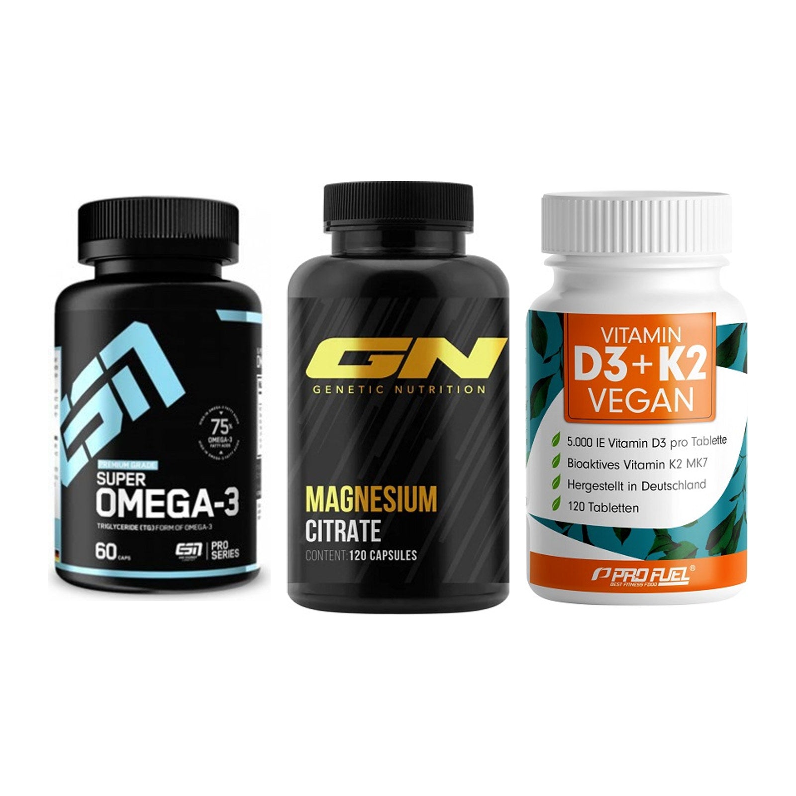 Herz & Gefäße: ESN Omega 3 + GN Magnesium + ProFuel Vitamin – alle enthaltenen Artikel
