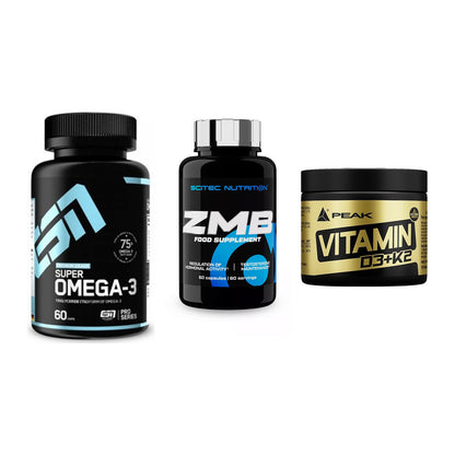 Herz & Gefäße: ESN Omega 3 + Scitec ZMB + Peak Vitamin D3+K2 120 Tabl. – alle enthaltenen Artikel