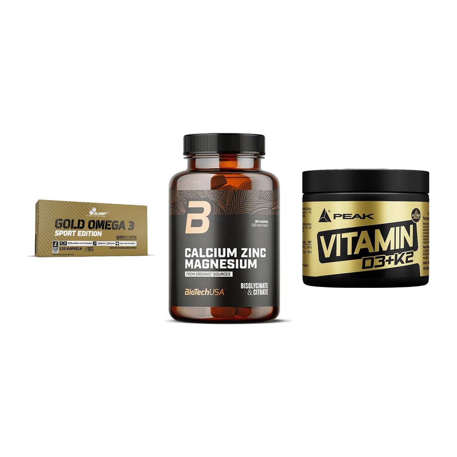 Herz & Gefäße: Olimp Omega 3 + BioTech Calcium + Peak Vitamin – alle enthaltenen Artikel
