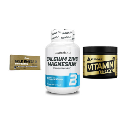 Herz & Gefäße: Olimp Omega 3 + BioTech Calcium + Peak Vitamin – alle enthaltenen Artikel