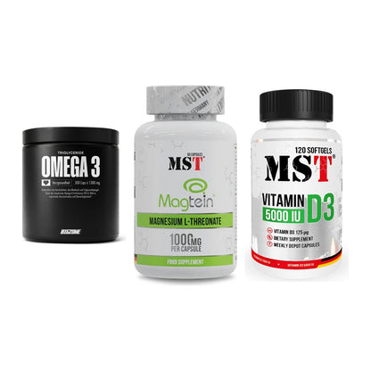 Herz & Gefäße: Big Zone Omega 3 + MST Magnesium + MST Vitamin D3 – alle enthaltenen Artikel