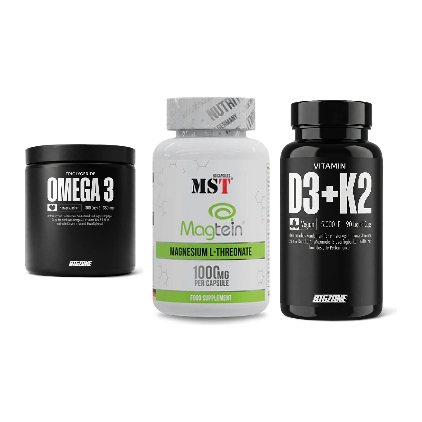 Herz & Gefäße: Big Zone Omega 3 + MST Magnesium + Big Zone Vitamin – alle enthaltenen Artikel
