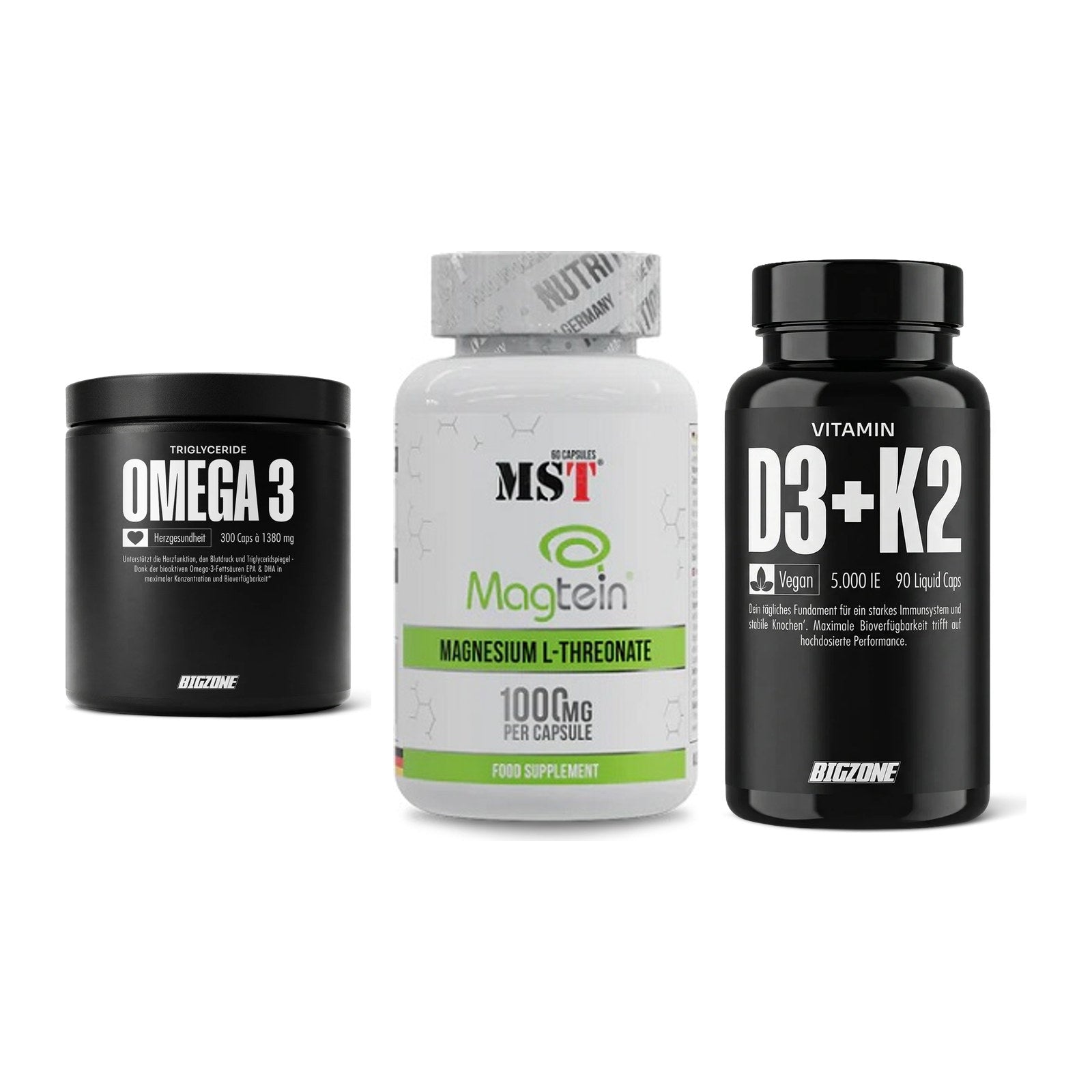 Herz & Gefäße: Big Zone Omega 3 + MST Magnesium + Big Zone Vitamin – alle enthaltenen Artikel