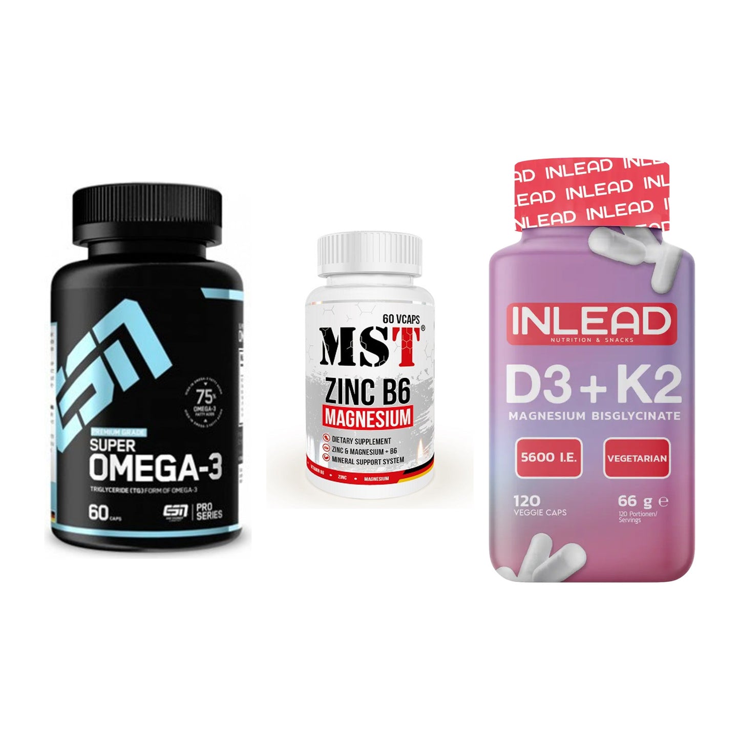 Herz & Gefäße: ESN Omega 3 + MST Zinc + INLEAD Vitamin – alle enthaltenen Artikel