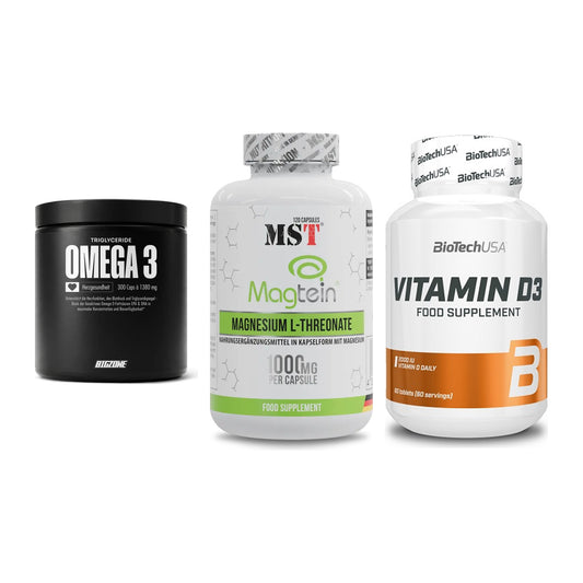 Herz & Gefäße: Big Zone Omega 3 + MST Magnesium + BioTech Vitamin – alle enthaltenen Artikel