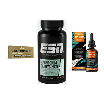 Herz & Gefäße: Olimp Omega 3 + ESN Magnesium + ProFuel Vitamin – alle enthaltenen Artikel