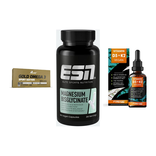Herz & Gefäße: Olimp Omega 3 + ESN Magnesium + ProFuel Vitamin – alle enthaltenen Artikel