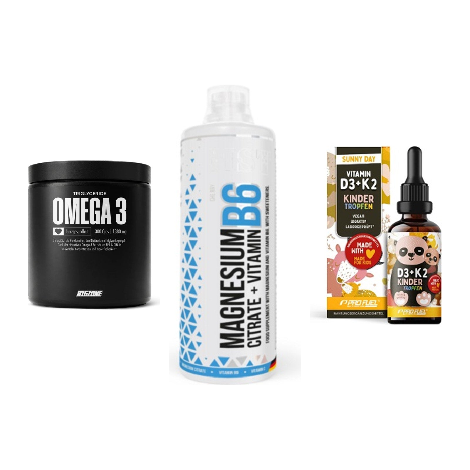 Herz & Gefäße: Big Zone Omega 3 + MST Magnesium B6 + ProFuel VITAMIN – alle enthaltenen Artikel