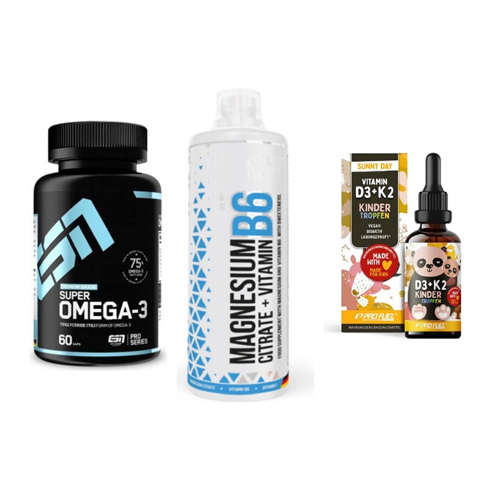 Herz & Gefäße: ESN Omega 3 + MST Magnesium B6 + ProFuel VITAMIN – alle enthaltenen Artikel