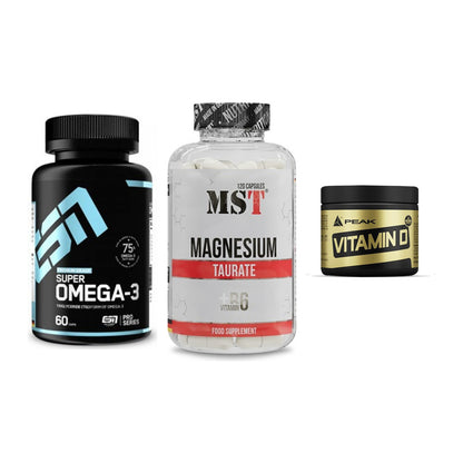Herz & Gefäße: ESN Omega 3 + MST Magnesium + Peak Vitamin D – alle enthaltenen Artikel