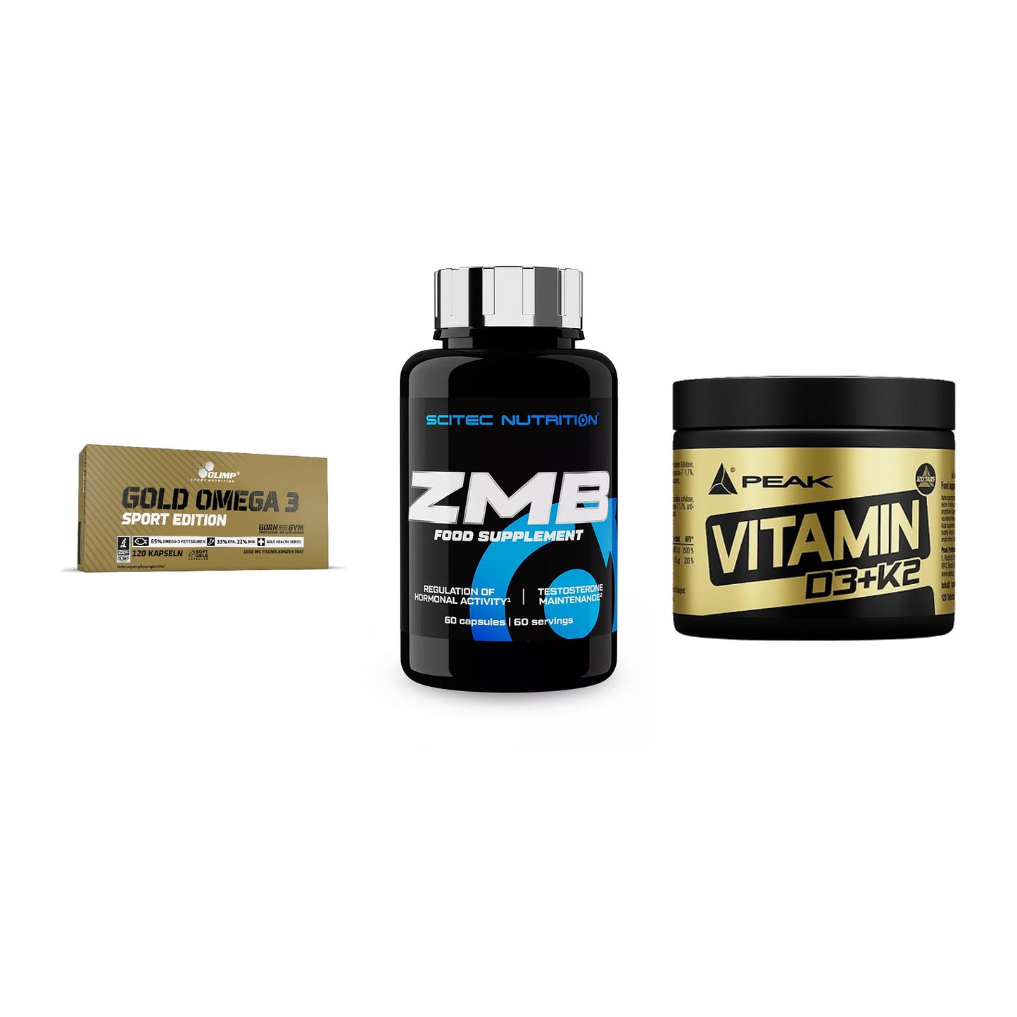 Herz & Gefäße: Olimp Omega 3 + Scitec ZMB + Peak Vitamin – alle enthaltenen Artikel