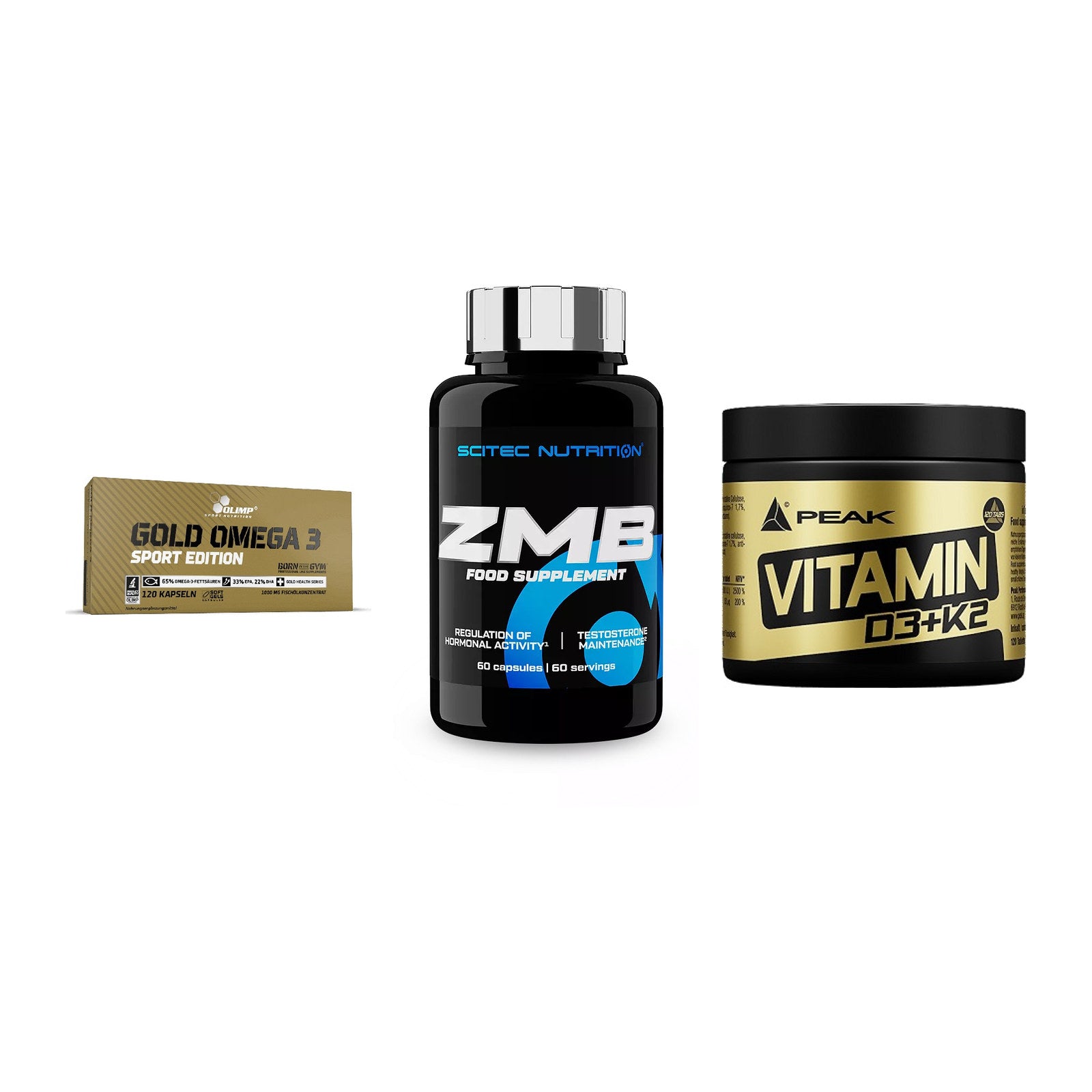 Herz & Gefäße: Olimp Omega 3 + Scitec ZMB + Peak Vitamin – alle enthaltenen Artikel
