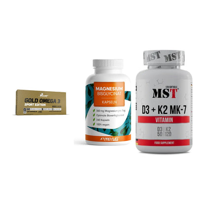 Herz & Gefäße: Olimp Omega 3 + ProFuel Magnesiu + MST Vitamin D3 – alle enthaltenen Artikel