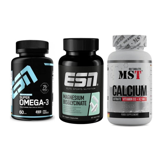 Herz & Gefäße: ESN Omega 3 + ESN Magnesium + MST Calcium – alle enthaltenen Artikel