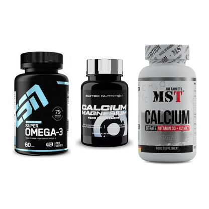 Herz & Gefäße: ESN Omega 3 + Scitec Calcium + MST Calcium – alle enthaltenen Artikel