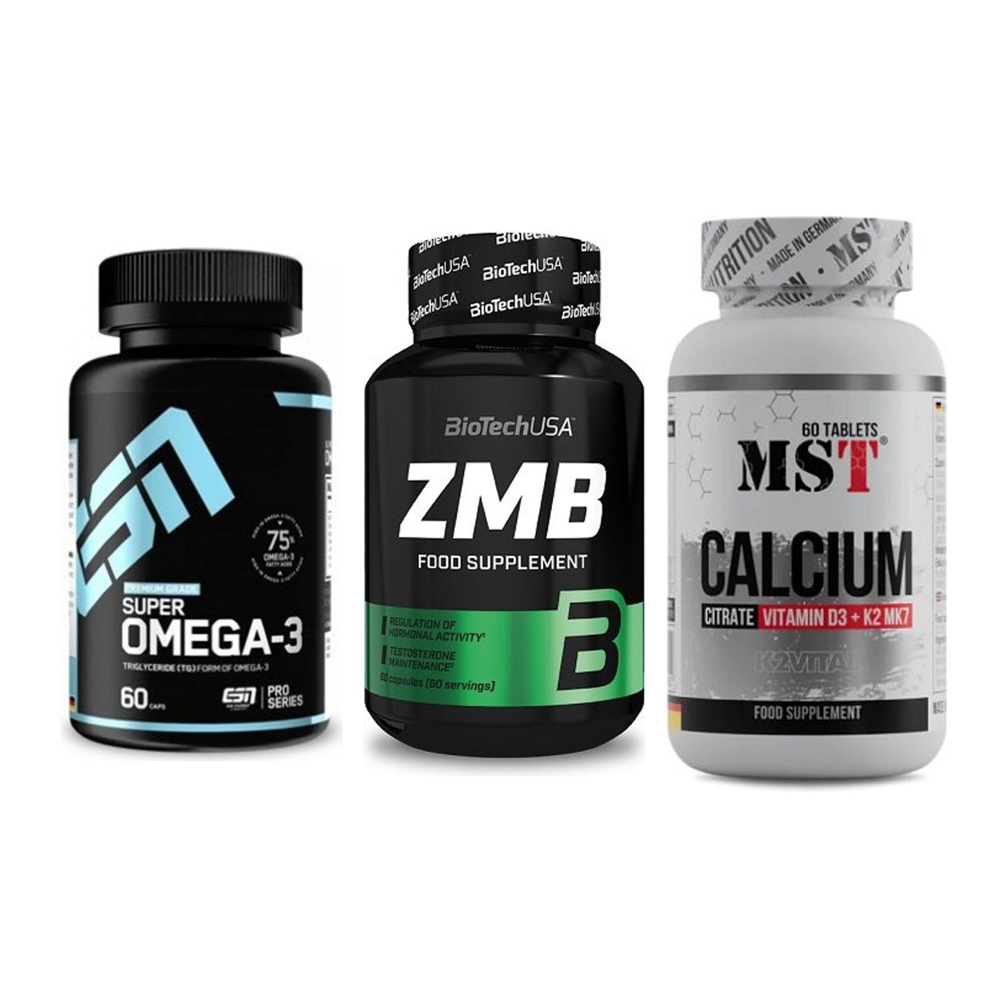 Herz & Gefäße: ESN Omega 3 + BioTech ZMB + MST Calcium – alle enthaltenen Artikel