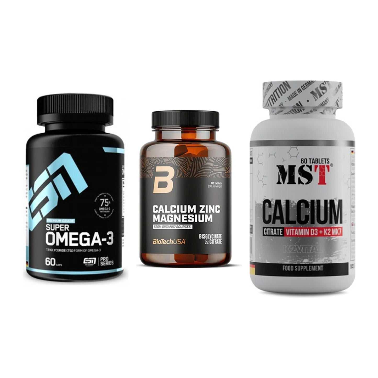 Herz & Gefäße: ESN Omega 3 + BioTech Calcium + MST Calcium – alle enthaltenen Artikel
