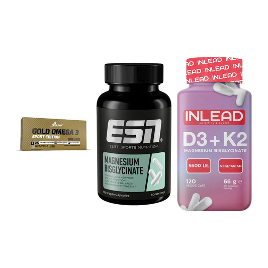 Herz & Gefäße: Olimp Omega 3 + ESN Magnesium + INLEAD Vitamin – alle enthaltenen Artikel