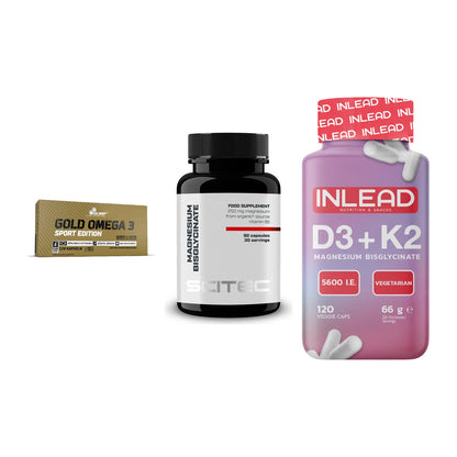 Herz & Gefäße: Olimp Omega 3 + Scitec Magnesium + INLEAD Vitamin – alle enthaltenen Artikel
