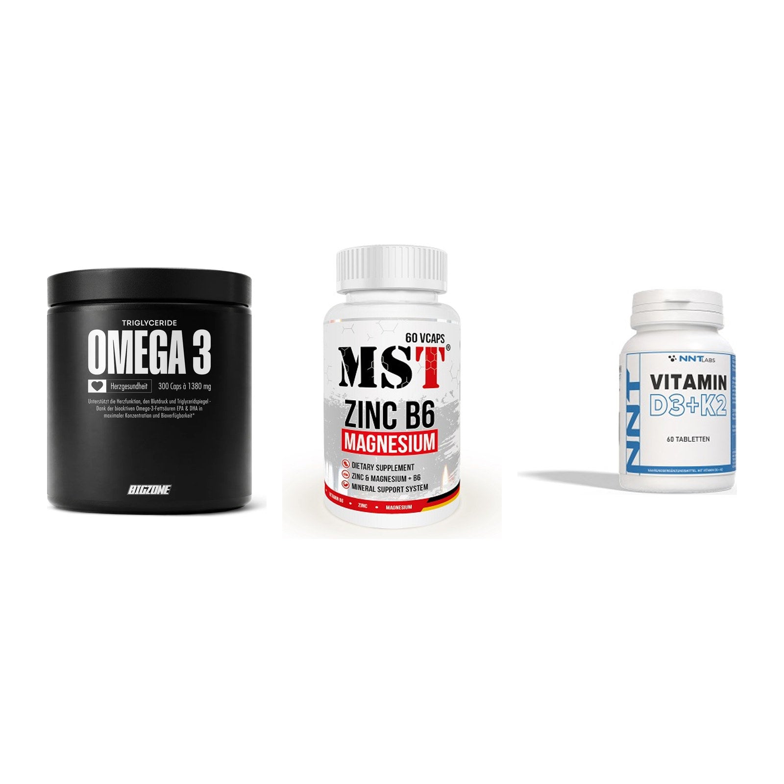 Herz & Gefäße: Big Zone Omega 3 + MST Zinc + NNT Vitamin – alle enthaltenen Artikel