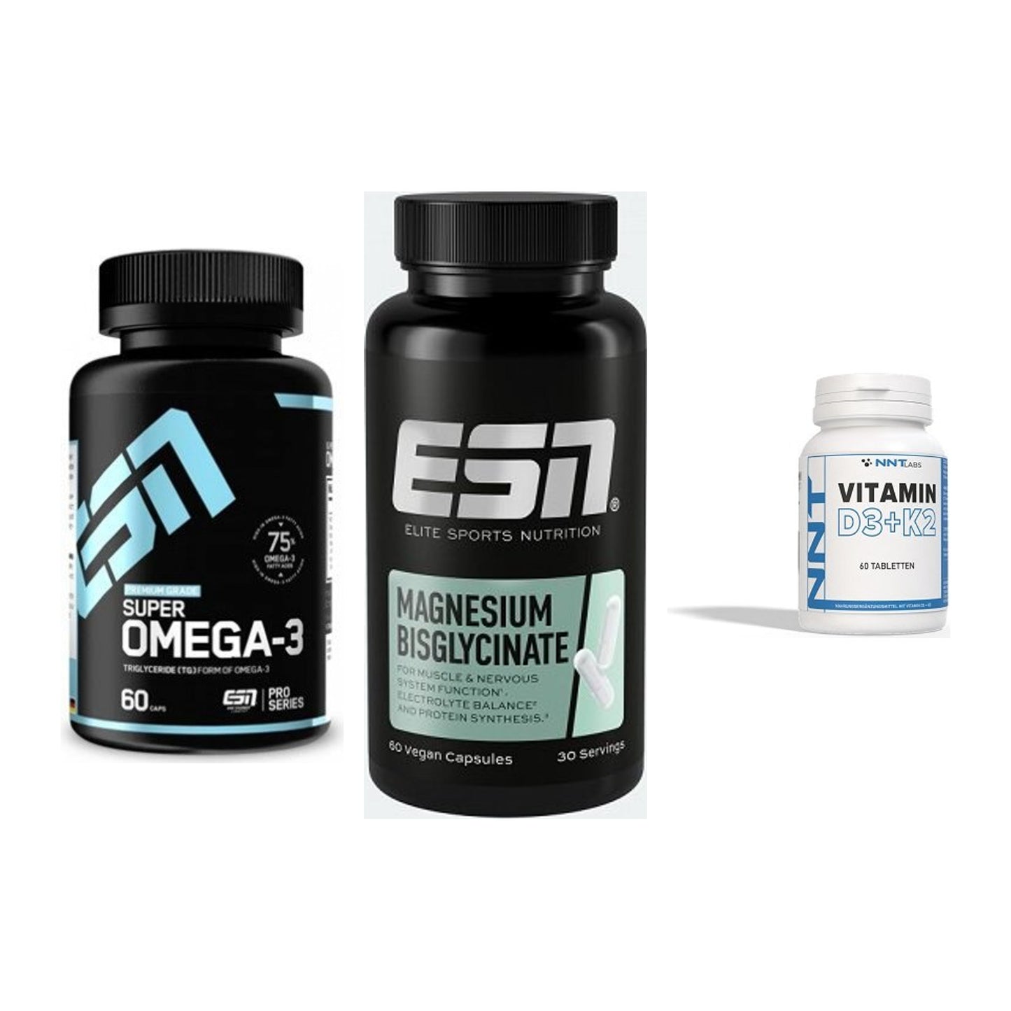 Herz & Gefäße: ESN Omega 3 + ESN Magnesium + NNT Vitamin – alle enthaltenen Artikel