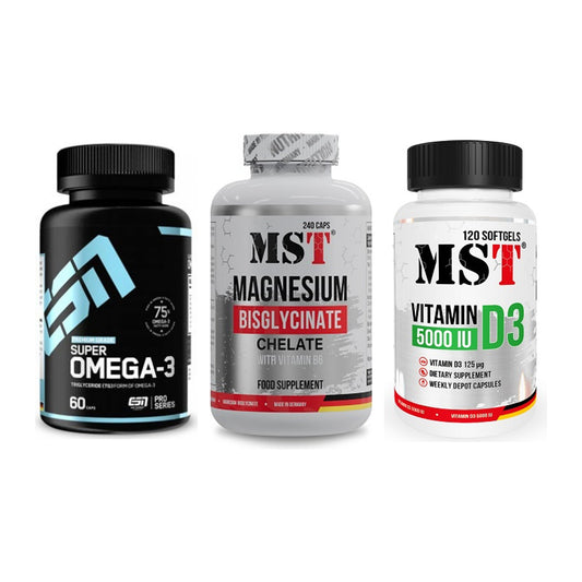 Herz & Gefäße: ESN Omega 3 + MST Magnesium + MST Vitamin D3 – alle enthaltenen Artikel