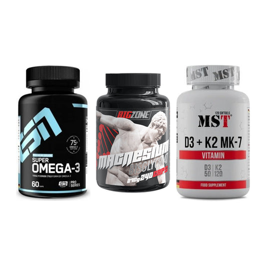 Herz & Gefäße: ESN Omega 3 + Big Zone Magnesi + MST Vitamin D3 – alle enthaltenen Artikel
