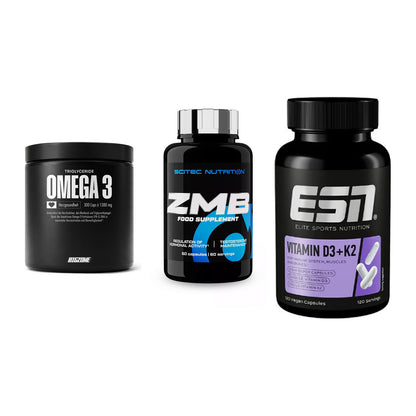Herz & Gefäße: Big Zone Omega 3 + Scitec ZMB + ESN Vitamin D3 – alle enthaltenen Artikel