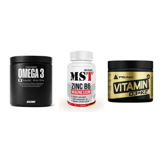 Herz & Gefäße: Big Zone Omega 3 + MST Zinc + Peak Vitamin – alle enthaltenen Artikel