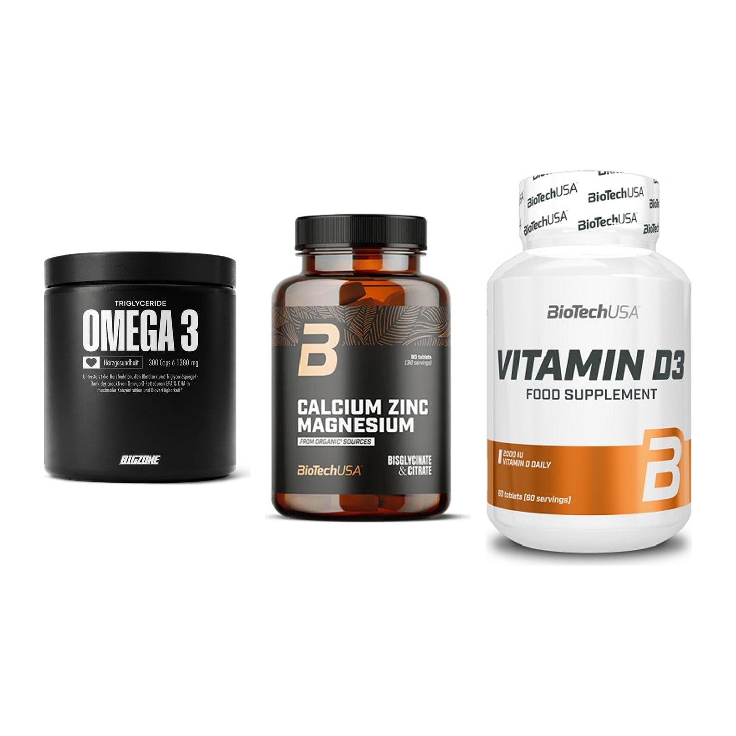 Herz & Gefäße: Big Zone Omega 3 + BioTech Calcium + BioTech Vitamin – alle enthaltenen Artikel