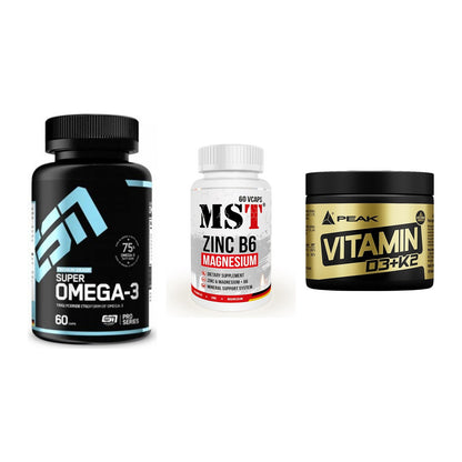 Herz & Gefäße: ESN Omega 3 + MST Zinc + Peak Vitamin – alle enthaltenen Artikel