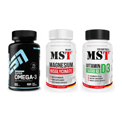 Herz & Gefäße: ESN Omega 3 + MST Magnesium + MST Vitamin D3 – alle enthaltenen Artikel