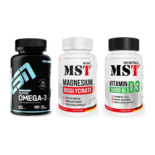 Herz & Gefäße: ESN Omega 3 + MST Magnesium + MST Vitamin D3 – alle enthaltenen Artikel