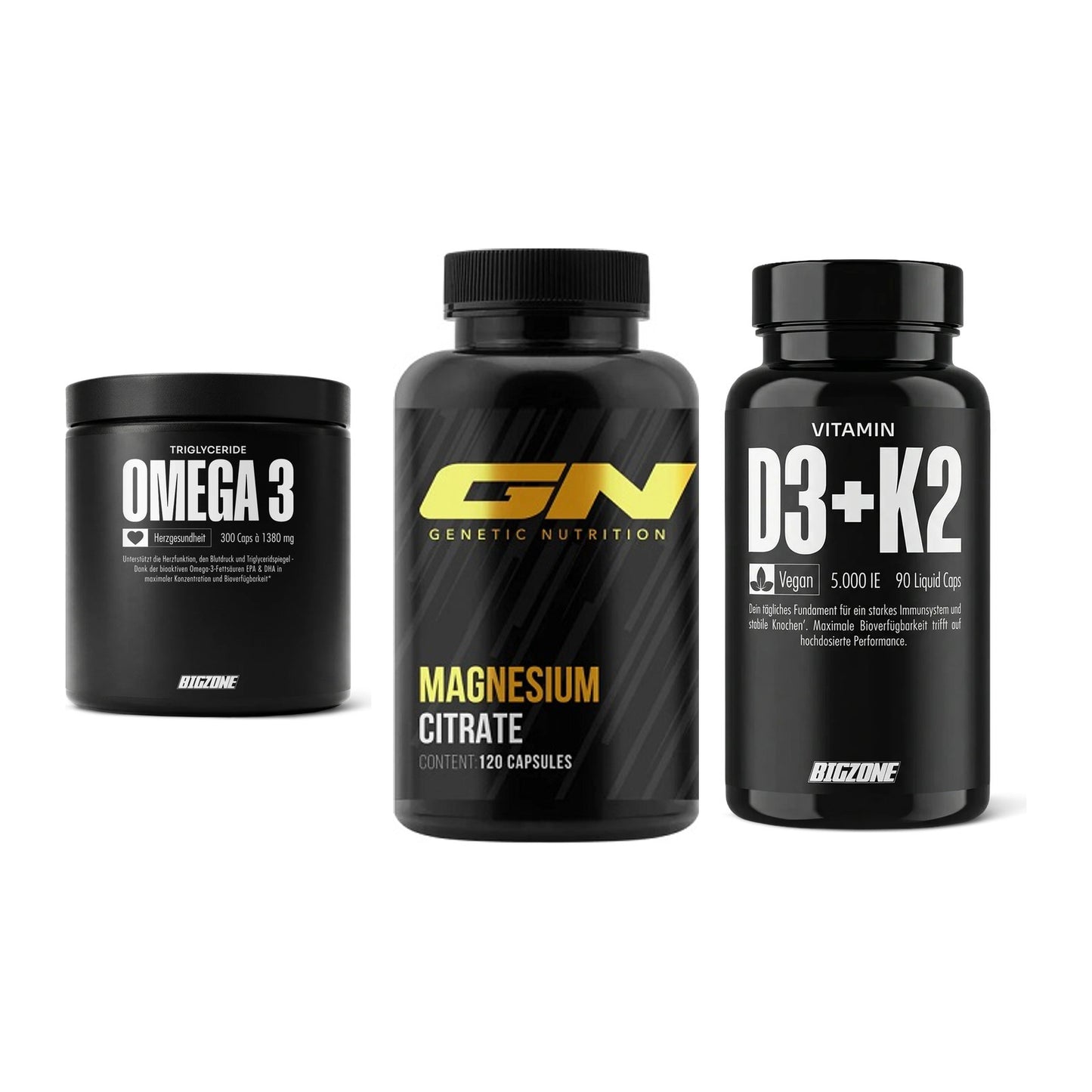 Herz & Gefäße: Big Zone Omega 3 + GN Magnesium + Big Zone Vitamin – alle enthaltenen Artikel