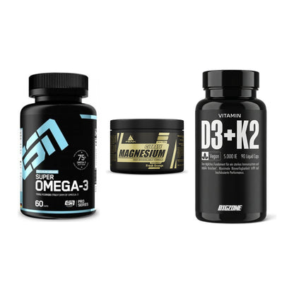 Herz & Gefäße: ESN Omega 3 + Peak Magnesium + Big Zone Vitamin – alle enthaltenen Artikel