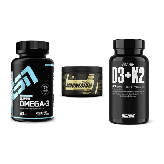 Herz & Gefäße: ESN Omega 3 + Peak Magnesium + Big Zone Vitamin – alle enthaltenen Artikel