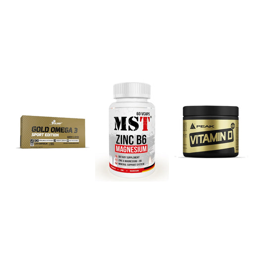 Herz & Gefäße: Olimp Omega 3 + MST Zinc + Peak Vitamin D – alle enthaltenen Artikel