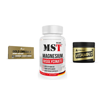 Herz & Gefäße: Olimp Omega 3 + MST Magnesium + Peak Vitamin D – alle enthaltenen Artikel