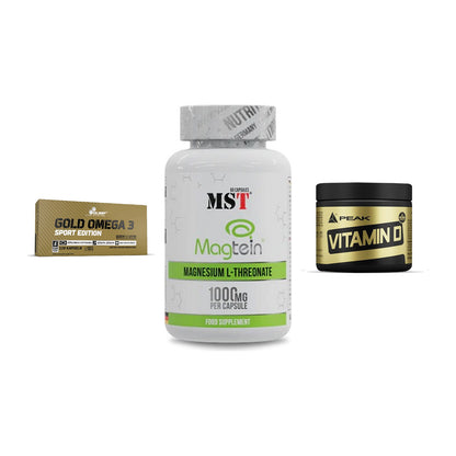Herz & Gefäße: Olimp Omega 3 + MST Magnesium + Peak Vitamin D – alle enthaltenen Artikel